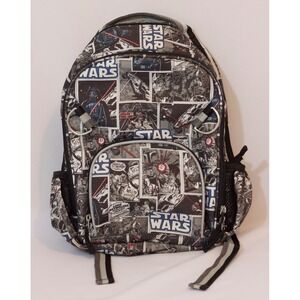 Pottery Barn Kids Star Wars Backpack Bookbag Black Comic Book Print